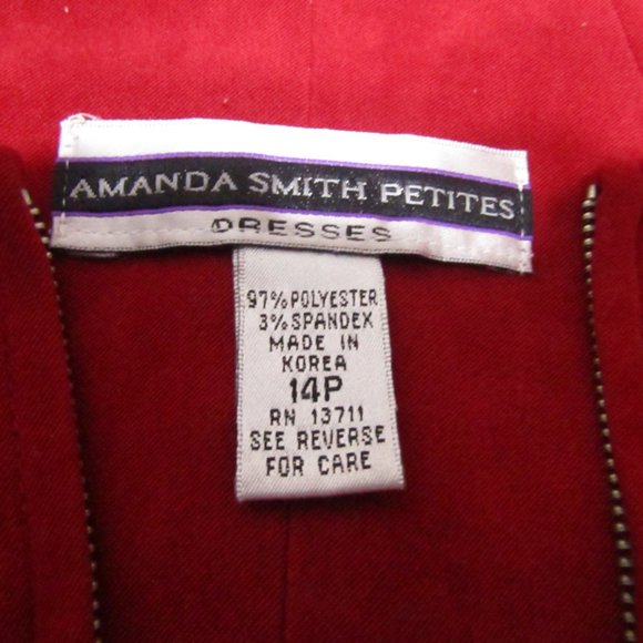 Amanda Smith  ize 14P womens blazer jacket long sleeves dk red faux suede - Picture 11 of 13